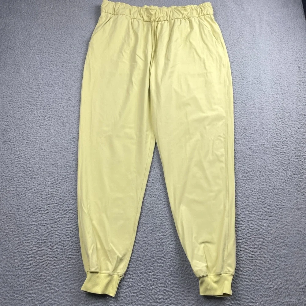 Lululemon Stretch High Rise Jogger Pants Womens 12 Yellow Luxtreme LW5DCRS
